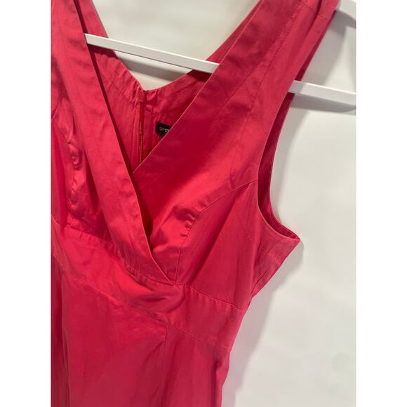 GAP Pink Sleeveless Sheath Dress Faux Wrap Back Zip Knee Length Size 4 - Picture 4 of 6